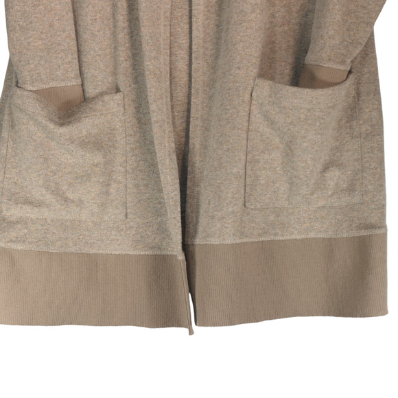 QVC Long Cardigan Sweater Womens Medium Brown Duster Soft Knit Pockets Cozy Chic - Picture 3 of 7